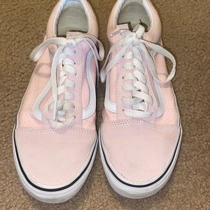 Woman’s pink lace vans